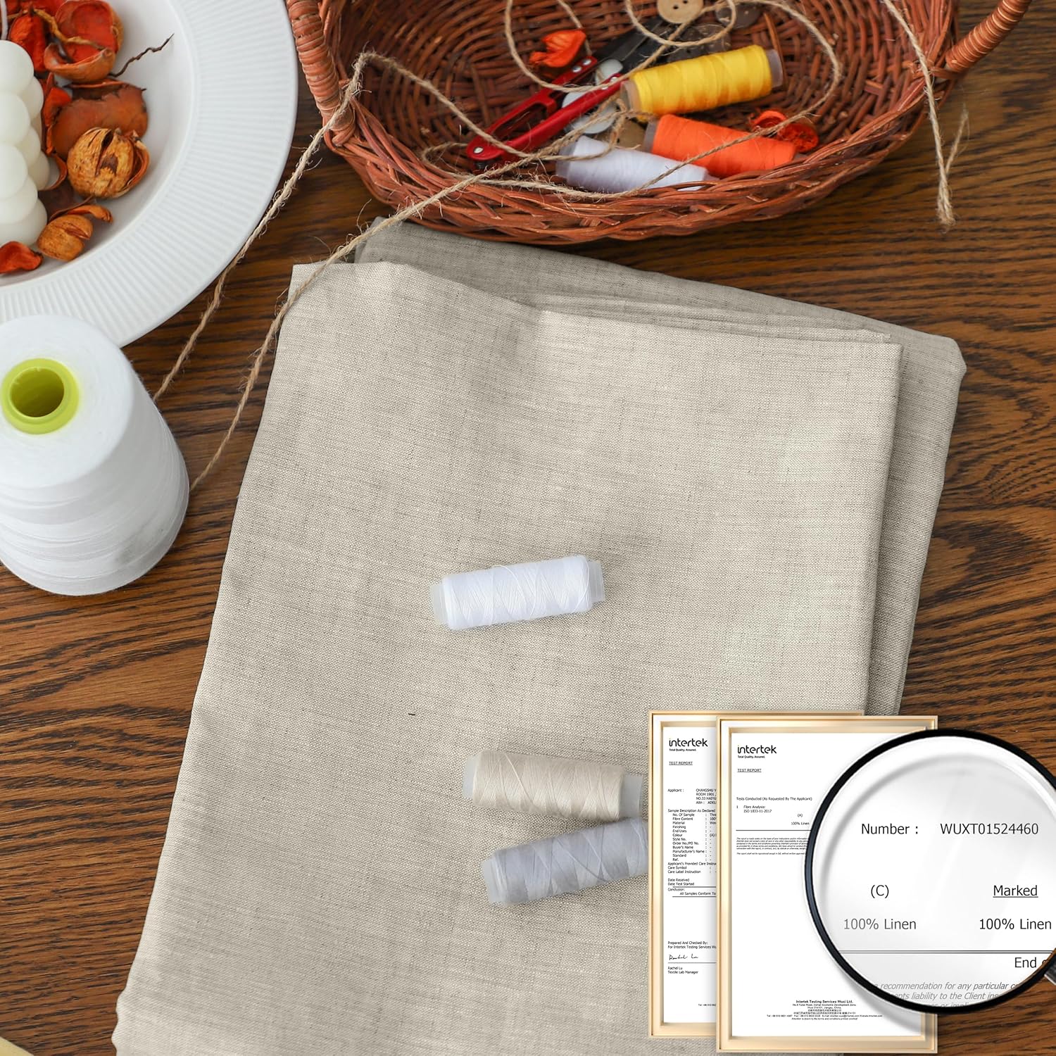 Alternative view of Simple&Opulence 100% Nature Pure Linen Fabric 78 Inch by The Yard, Plain Solid Color Linen Fabric for Sewing, Embroidery, Clothing, Needlework, Bag, Tablecloths, Garments Craft Accessories(Linen)