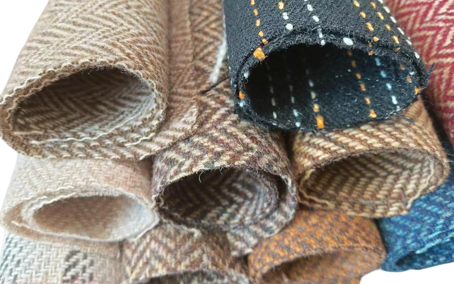 12 Pcs Precut Tweed Wool Fabric Felt Sheets,9.6x9.2 Inch Multi-Color Fabric Squares for Felting, Applique, DIY Crafting, Patchwork - Image 3