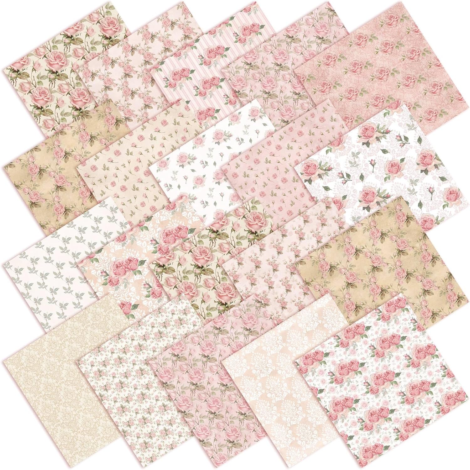 HunnmingRe 20 Pcs 10''x10'' Sage Green Quilting Fabric Square Greenery Precuts Quilted Fabric Bundle Gingham Polka Dot Spring Leaves Printed Sewing Material for Holiday Patchwork DIY Craft Supplies - Image 6