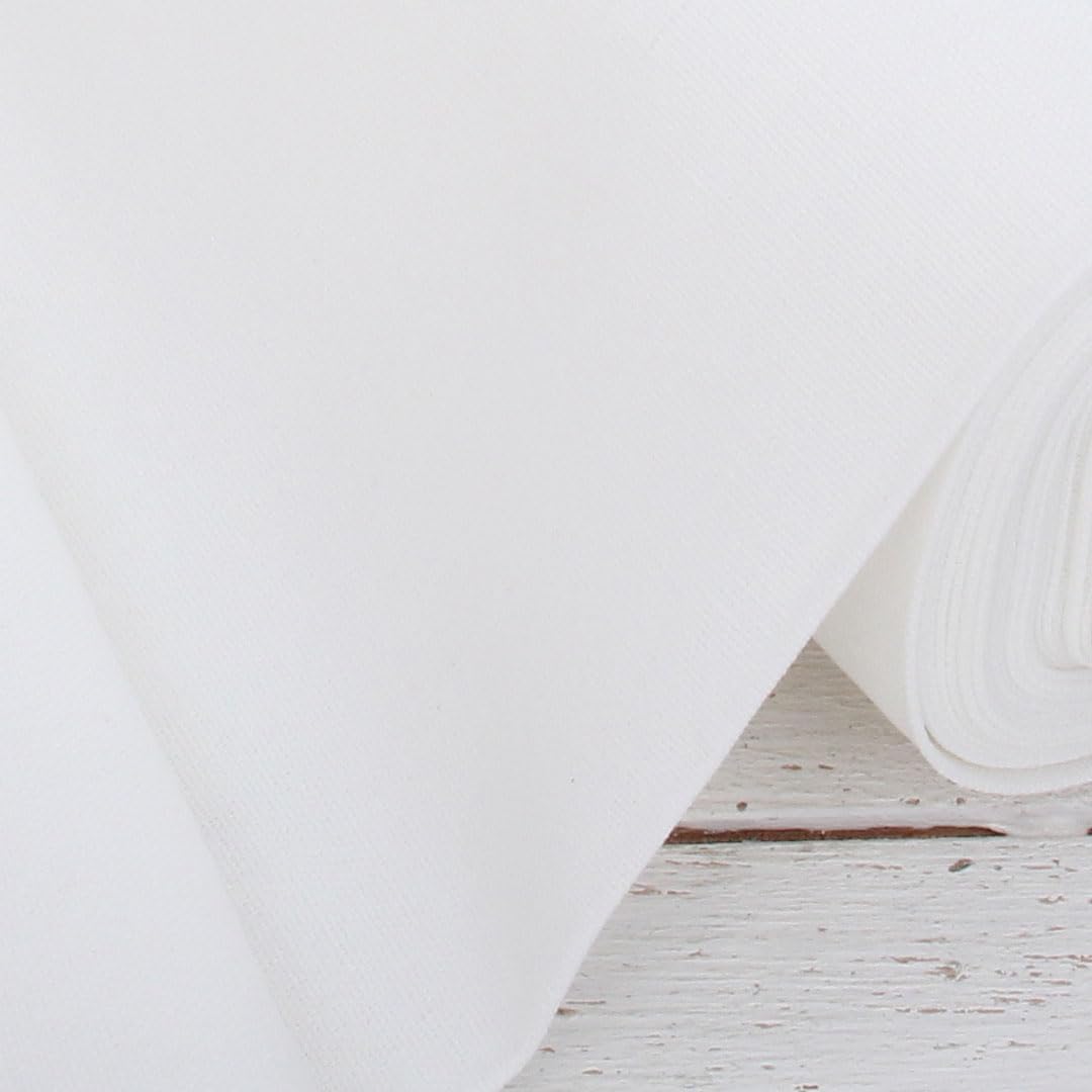 3 Yard Cut of Threadart Linen Fabric - Premium Cotton Linen Fabric for Embroidery, Cross Stitch, Apparel, Canvas, Home Décor- 55" Width - White