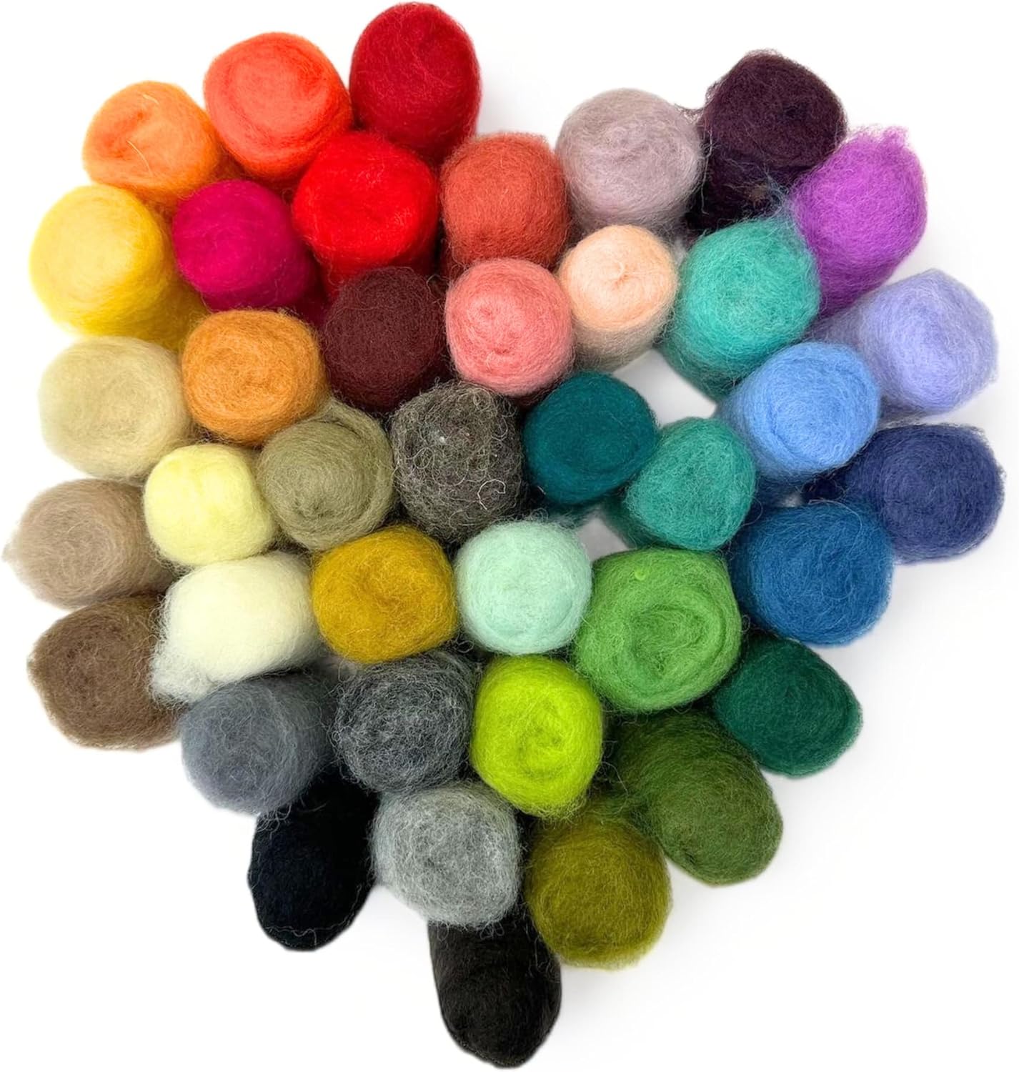 Woolbuddy Wool Roving Kit - 40 Vibrant Corriedale Wool Colors for Wet & Dry Felting u2013 Soft, Carded Core Wool for Beginners & Artists u2013 Premium Felting Supplies
