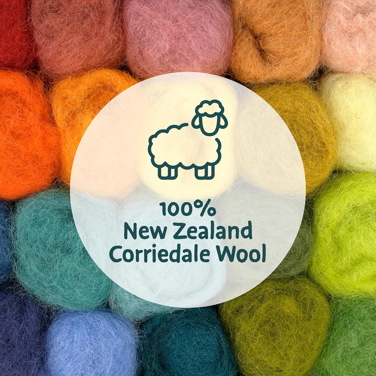 Alternative view of Woolbuddy Wool Roving Kit - 40 Vibrant Corriedale Wool Colors for Wet & Dry Felting u2013 Soft, Carded Core Wool for Beginners & Artists u2013 Premium Felting Supplies
