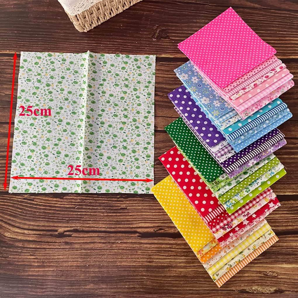 Alternative view of Jukway 42PCS Cotton Fabric Bundles, 10"x10" Cotton Fabric Patchwork Squares Floral Patterns Printed Arts Craft DIY Cloths for Sewing Quilting Decoration, Scrapbooking, Handwork (25x25 cm - 42PCS)