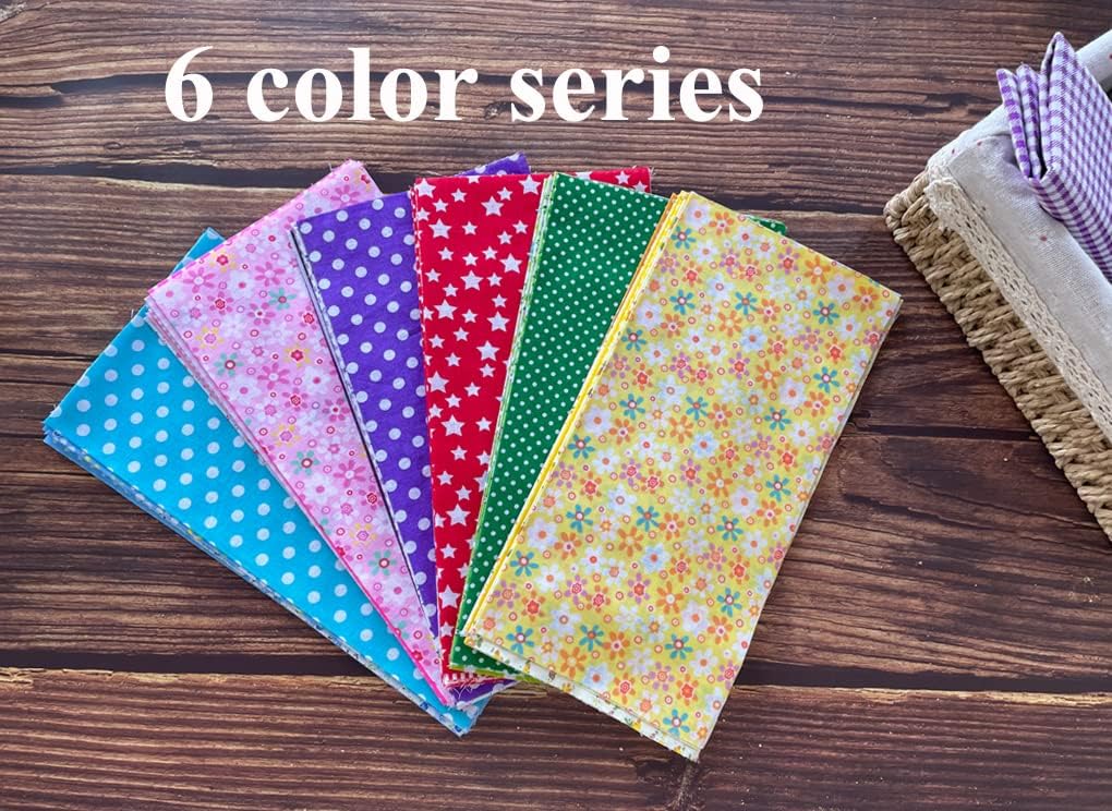 Jukway 42PCS Cotton Fabric Bundles, 10"x10" Cotton Fabric Patchwork Squares Floral Patterns Printed Arts Craft DIY Cloths for Sewing Quilting Decoration, Scrapbooking, Handwork (25x25 cm - 42PCS) - Image 5