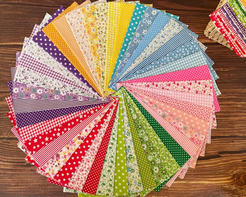 Jukway 42PCS Cotton Fabric Bundles, 10"x10" Cotton Fabric Patchwork Squares Floral Patterns Printed Arts Craft DIY Cloths for Sewing Quilting Decoration, Scrapbooking, Handwork (25x25 cm - 42PCS) - Image 6