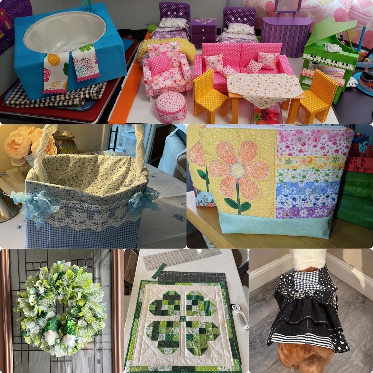 7Pcs 9.8" x 9.8"(25 * 25CM) Cotton Fabric DIY Making Supplies Quilting Patchwork Fabric Fat Quarter Bundles DIY for Quilting Cotton Patchwork Cushions (7pcs Peony, 9.8" x 9.8") - Image 5