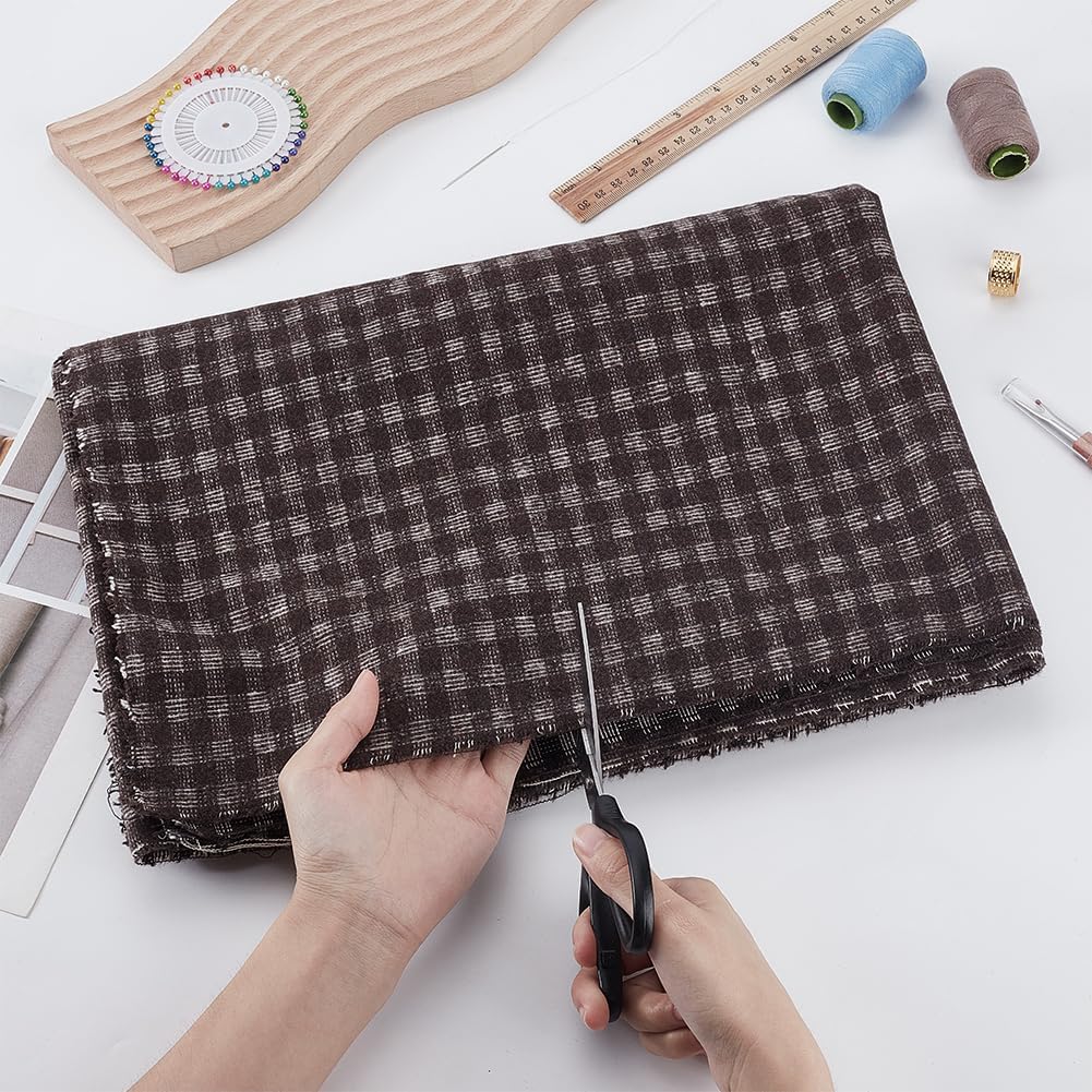 Alternative view of AHANDMAKER Coconut Brown Tweed Fabric, 59x39 Inches Fiber and Wool Plaid Woven Fabrics Tartan Tweed Fabric for DIY Crafts Sewing Dress Handbag Coat Costume Clothing Accessories Upholstery Decor