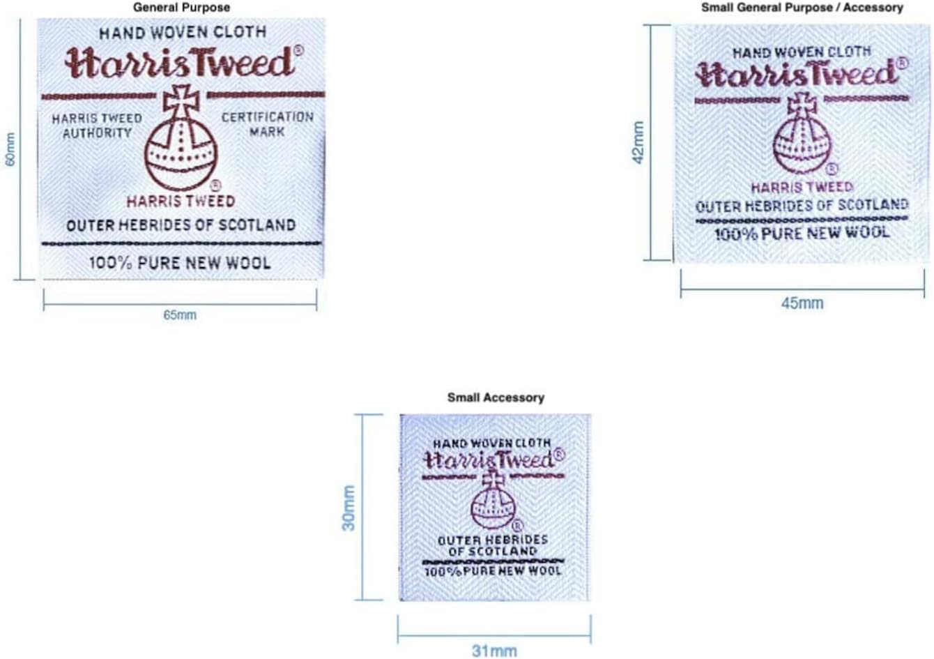 Scott and MacKenzie Traditional Harris Tweed Green and Navy Herringbone Pure Wool Woven Fabric with Authenticity Labels (Green and Navy, 100 x 75cm)