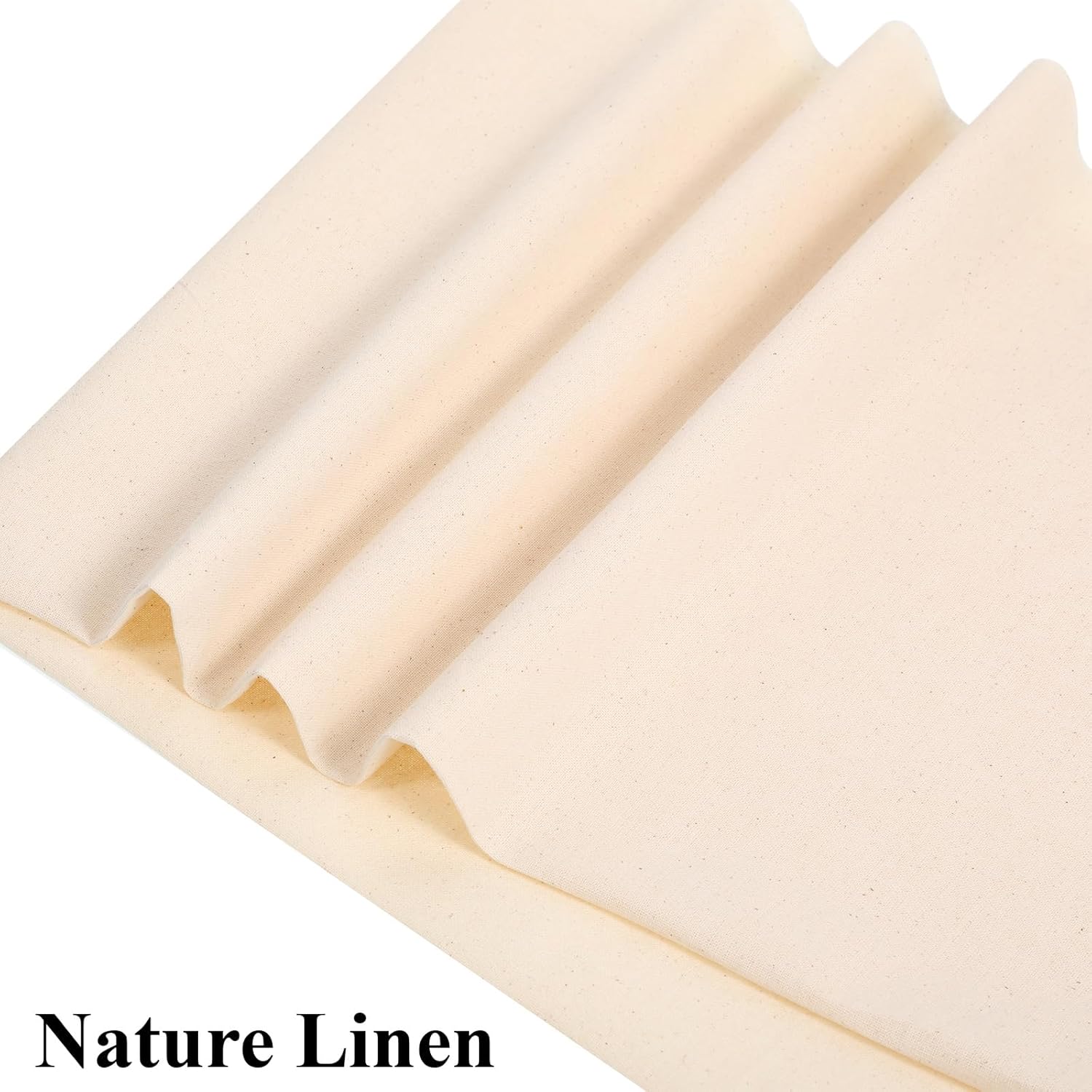 Alternative view of 100% Cotton Muslin Fabric, 63x19 Inch Linen Fabric Unbleached Muslin Linen Fabrics Natural Color CottonFabric Medium Weight Draping Fabrics for Sewing Clothing Handicraft Production