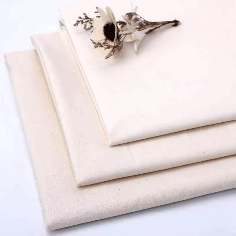 100% Cotton Muslin Fabric 63 Inch*2 Yards Muslin Linen Fabric by The Yard, Thick Draping Fabrics Suitable Material for Sewing DIY Making Supplies Quilting Patchwork (Unbleached, 2 Yard)