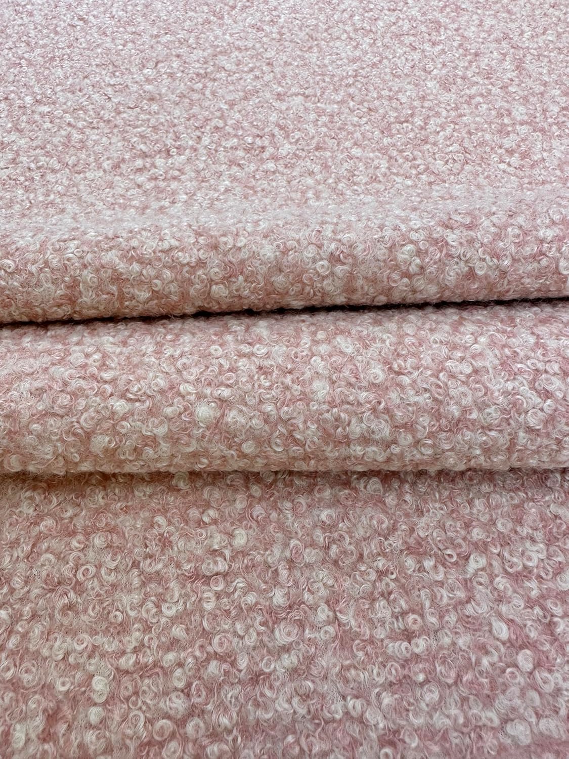 Luxurious Lamb Faux Wool Fabric: Plush Lambswool Texture with Two-Way Stretch - 3mm Thickness - 58/60" Width - Perfect for Cozy Creations - 1 Yard (Blush Pink) - Image 4