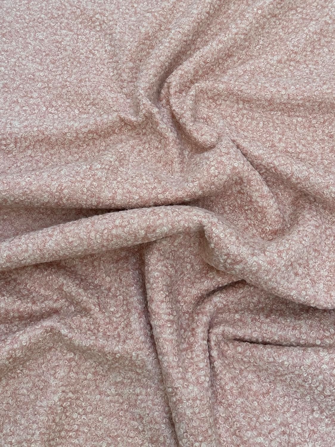 Luxurious Lamb Faux Wool Fabric: Plush Lambswool Texture with Two-Way Stretch - 3mm Thickness - 58/60" Width - Perfect for Cozy Creations - 1 Yard (Blush Pink) - Image 5