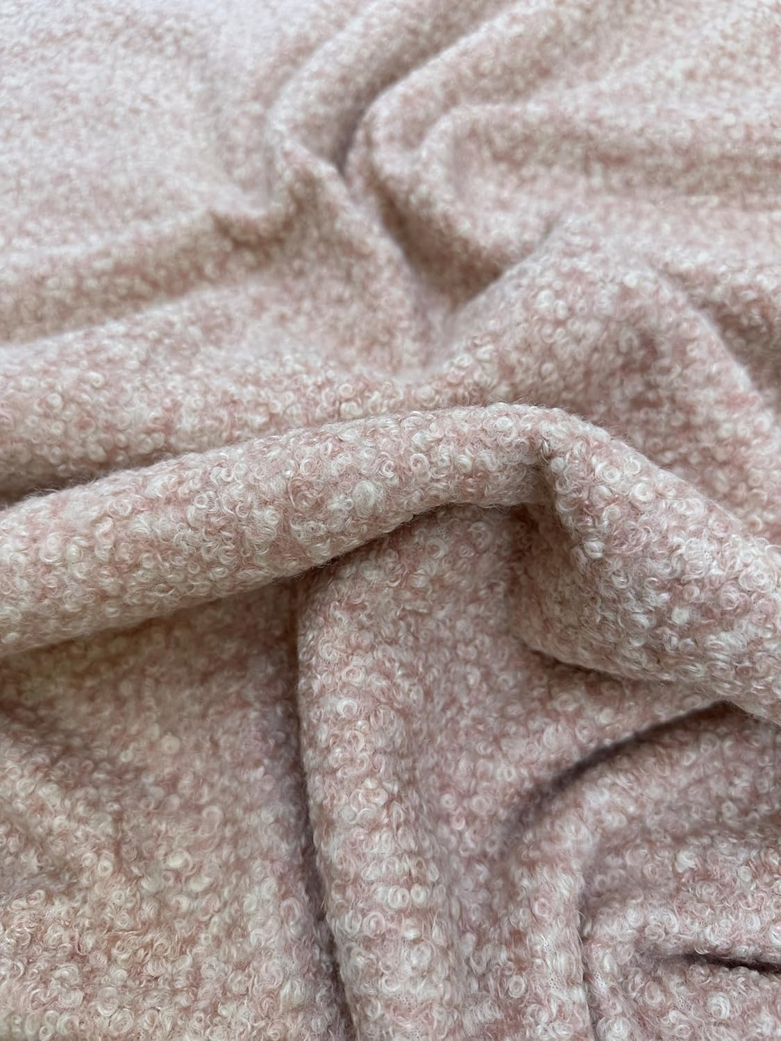 Luxurious Lamb Faux Wool Fabric: Plush Lambswool Texture with Two-Way Stretch - 3mm Thickness - 58/60" Width - Perfect for Cozy Creations - 1 Yard (Blush Pink) - Image 7