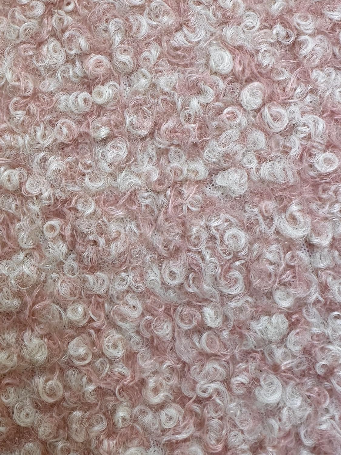 Luxurious Lamb Faux Wool Fabric: Plush Lambswool Texture with Two-Way Stretch - 3mm Thickness - 58/60" Width - Perfect for Cozy Creations - 1 Yard (Blush Pink) - Image 8