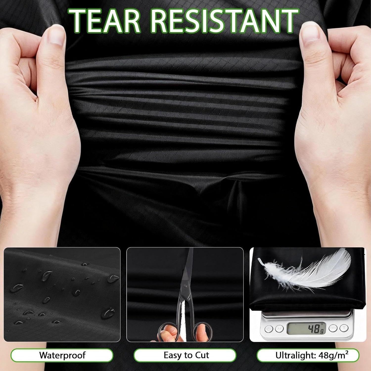 9KM DWLIFE Nylon Fabric，40D Ripstop Nylon Fabric （1.1yard/2.2yard x 60inch）,Lightweight Fabric Tear-Resistant Waterproof Fabric  Ultralight Outdoor & DIY Fabric for Kite, Tent, Bag, Tarp Projects