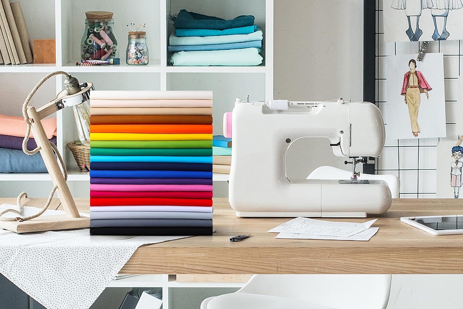 Craftido-19 Options-100% Cotton Fabric by The Yard in Solid Color 44u201DWide by 3yd (9 ft) -Medium Weight 5.2 oz-Soft Cotton for Quilting, Sewing, Crafts, Binding, Backing and Lining - White - Image 6