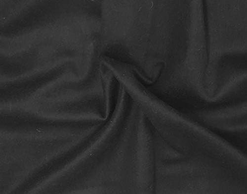 100% Wool Black Fabric by the Yard 330GSM Heavy Weight (Made in EUROPE)