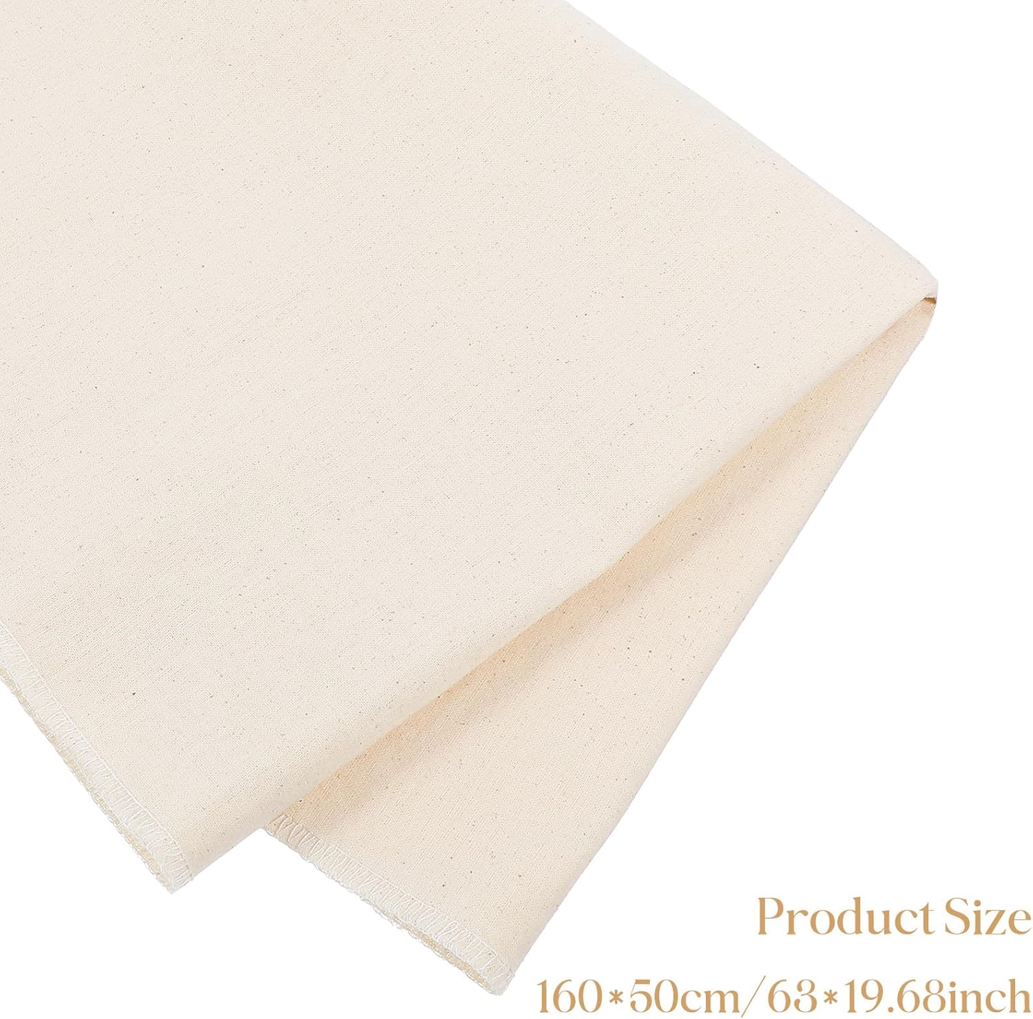 Alternative view of Cotton Muslin Fabric, 63 x 20inch Unbleached Muslin Linen Fabric, Beige Natural Cotton Muslins Fabrics by 0.54 Yards for Sewing Clothing, Making Garments Crafts
