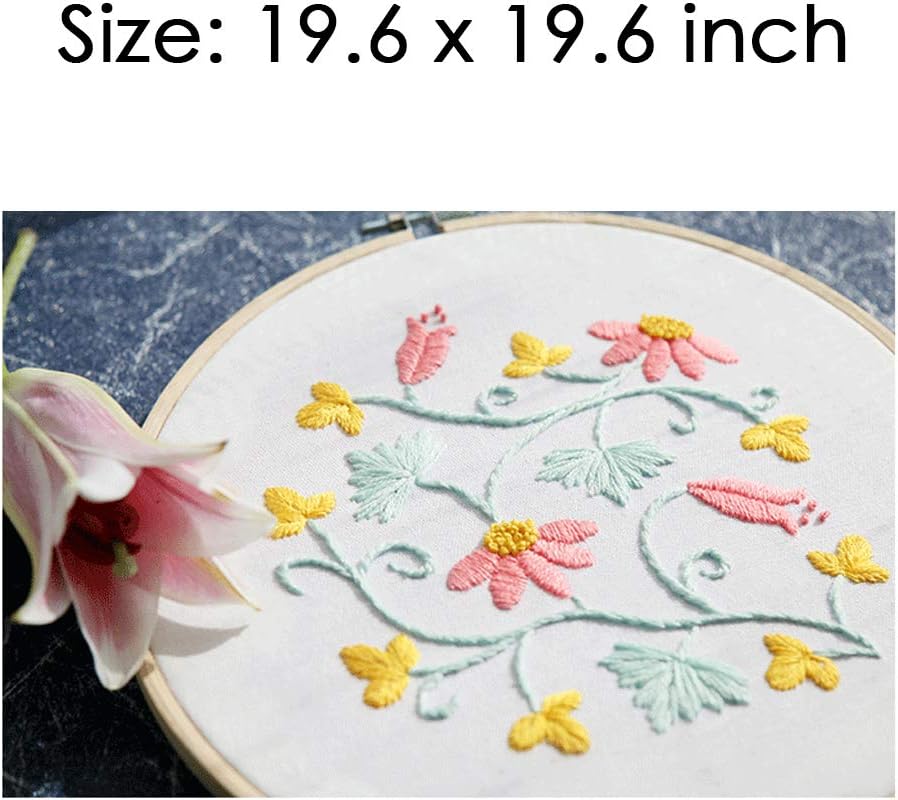 Alternative view of MWELLEWM 7 Pcs/Set Linen Needlework Fabric Solid Colour Cloth Garments Crafts Accessories Square Embroidery Cloth (50 * 50CM)