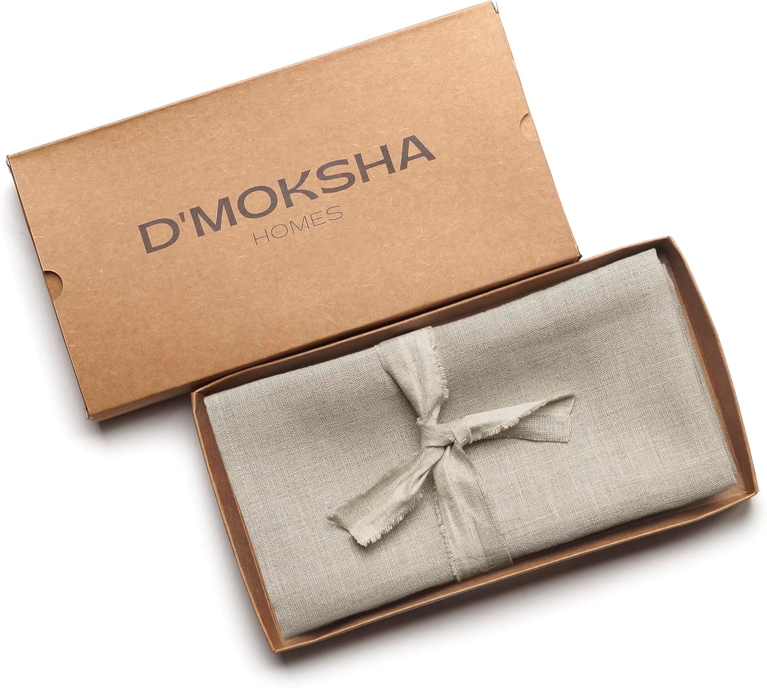 Alternative view of D'Moksha Homes Natural Linen Napkins 18 x 18 Inch - 100% Pure Linen Cloth Washable Dinner Napkins Set of 4 for Valentines, Spring, Easter