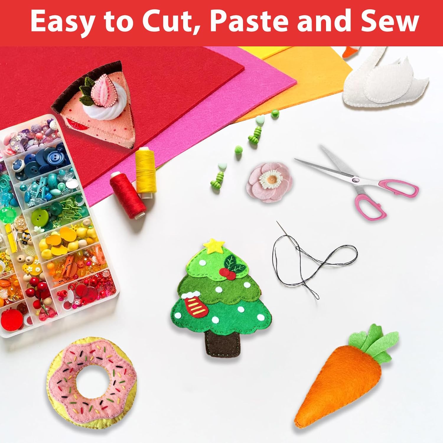 Alternative view of PURREITTI 80 PCS Wool Blend Felt Sheets for Crafts 2 mm Thickness, 40 Color 11.8 x 11.8 Inch Assorted Stiff Felt Squares Bulk for Sewing Patchwork School DIY Projects Decoration