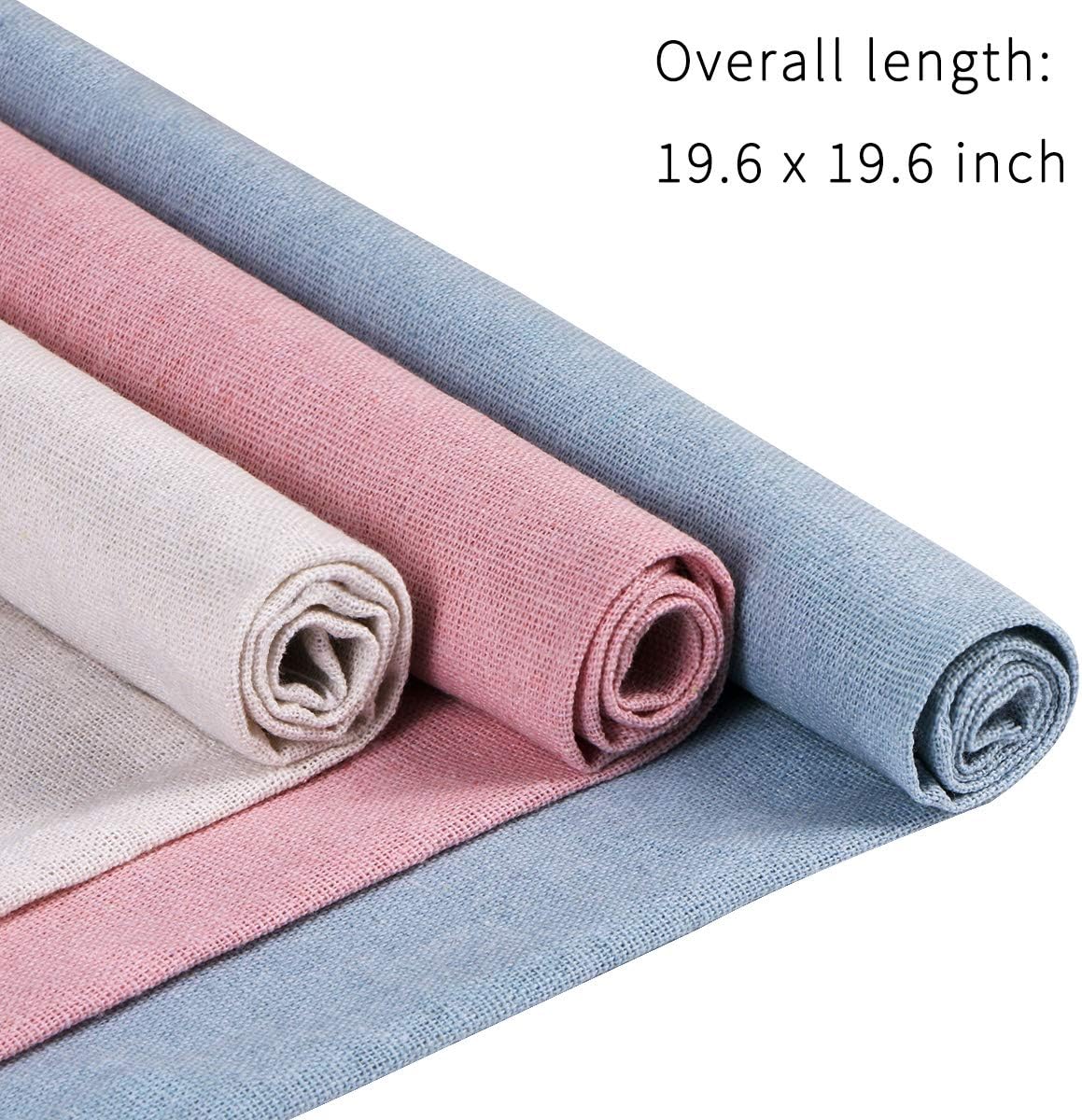 Alternative view of Linen Needlework Fabric, Kissbuty 7 Colors Linen Fabric Cloth for Garment Craft Flower Pot Decoration Embroidery Cross Stitch Cloth, 19.6 by 19.6 Inch (7 Colors)