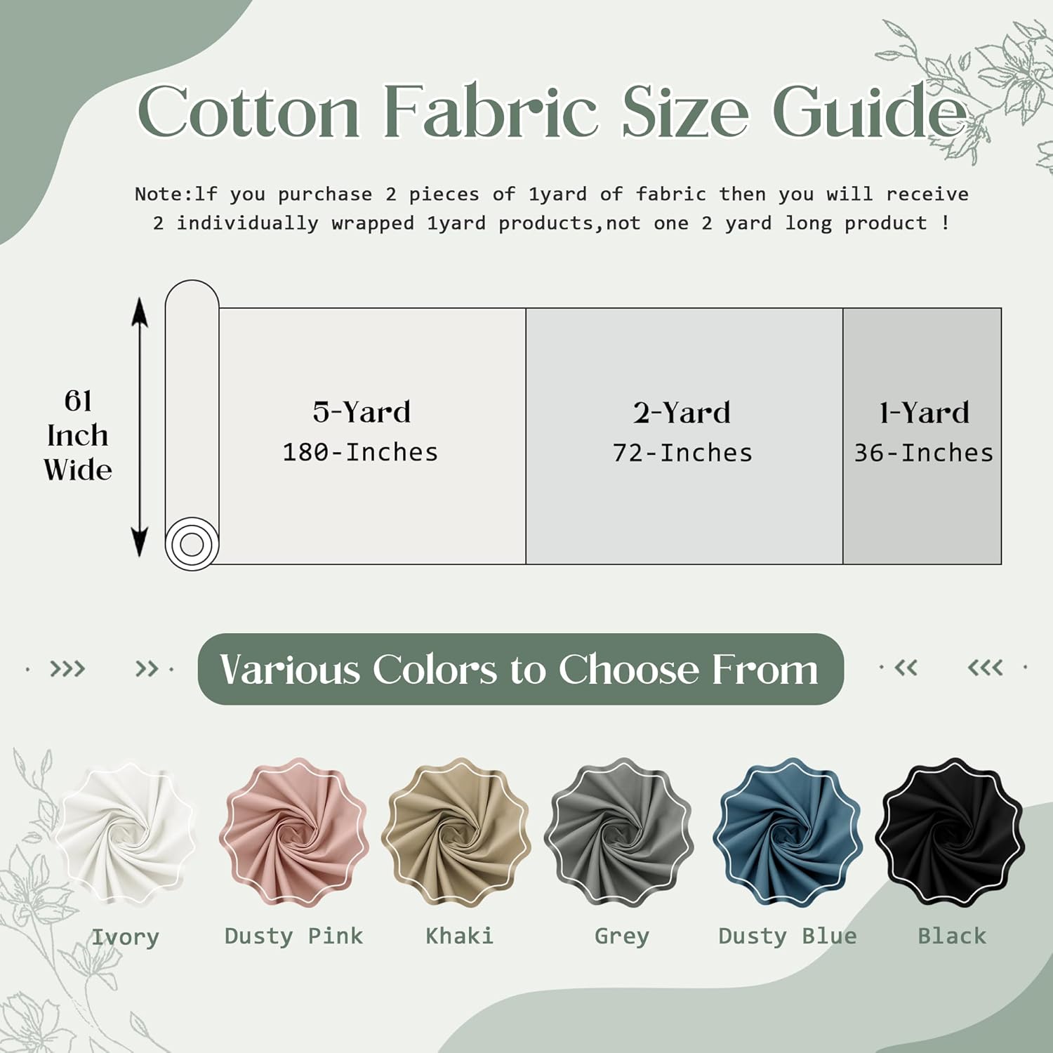 Alternative view of KKJIAF 2 Yard White Cotton Fabric 61 Inch Wide, Soft & Breathable Cotton Broadcloth Fabric for Sewing Clothes, Apparel, Costume, Craft