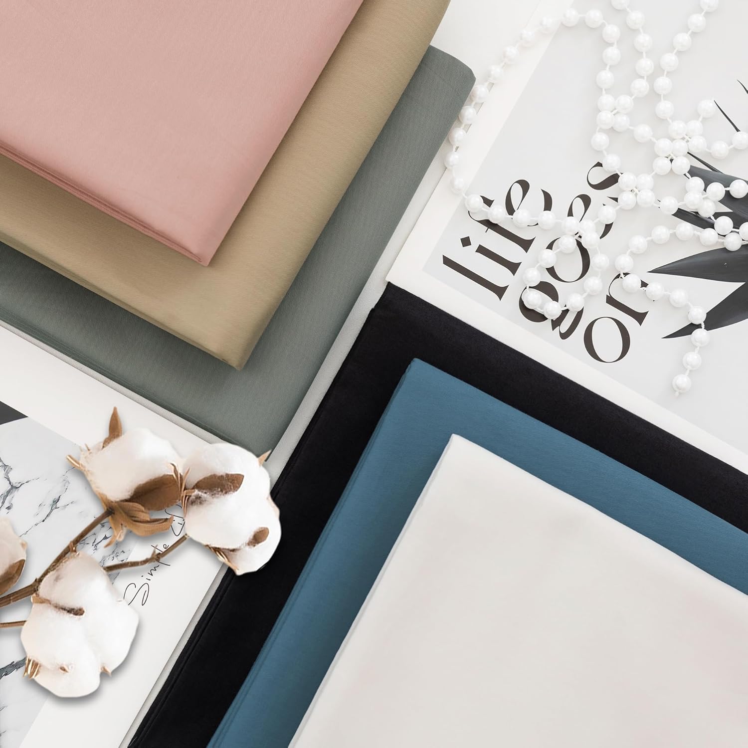 KKJIAF 2 Yard White Cotton Fabric 61 Inch Wide, Soft & Breathable Cotton Broadcloth Fabric for Sewing Clothes, Apparel, Costume, Craft - Image 5