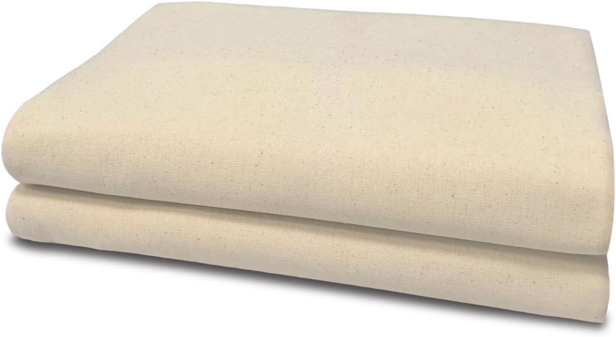 Unbleached 100% Cotton Muslin Linen Fabric Material for Sewing/Embroidery/Crafts, Garment Lining Material Apparel Cloth-Light Weight Natural Cotton-(63in*3.3Feet)