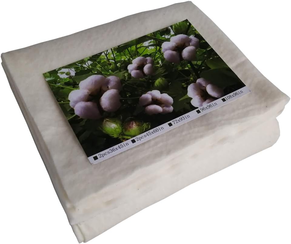 Alternative view of Throw Quilt Batting for Quilting, 60"X60" Natural Cotton Quilting Batting Fabric for Sewing