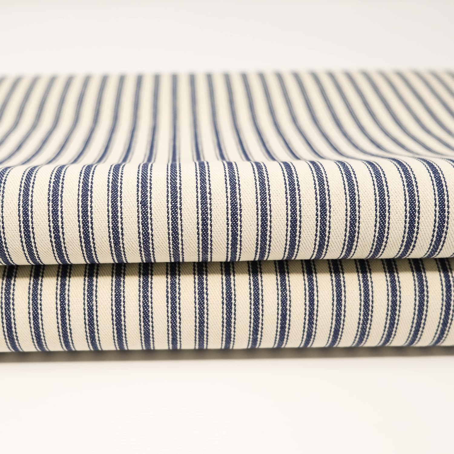Alternative view of ROC-lon 44/45" 100% Cotton Woven Ticking Stripe Blue - 5 Yard Precut