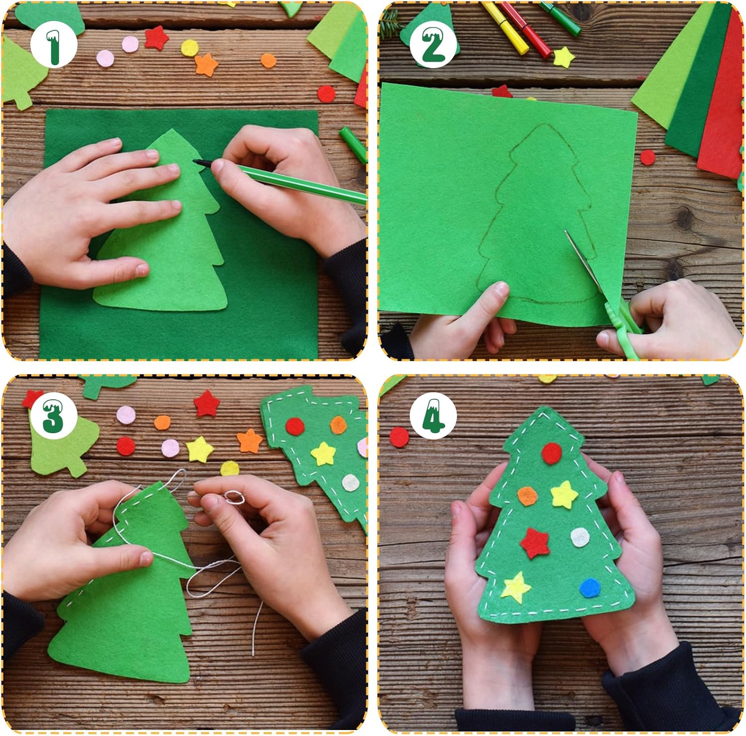 Felt Sheets for Crafts 9PCS 11.8 * 7.9in Wool Stiff Felt Sheets Soft Fabric Skin Felt DIY Patchwork Rug Arts and Crafts Fabric Pieces (3 Brown) - Image 3