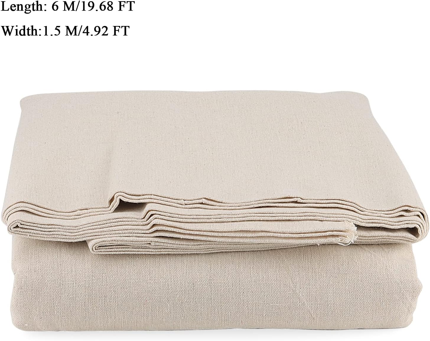 59 Inch x 6.5 Yards Cotton Linen Fabric, Plain Solid Color Cotton Linen Blend Cloth Fabric, Cotton Linen Embroidery Needlework Fabric for Crafts, Tablecloths, Decoration