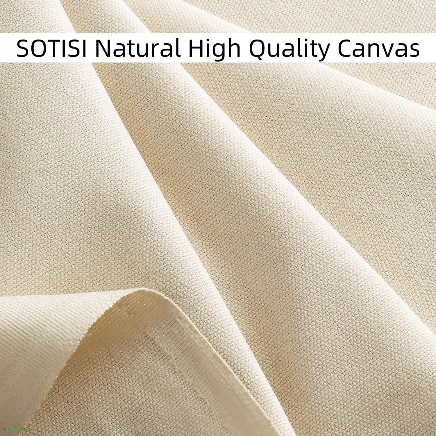 SOTISI Canvas Fabric, Premium 10oz Natural Cotton Duck Canvas Fabric 62'' Wide for Arts & Crafts, Backings, Covers,1Yd (60 x 36 inchs)