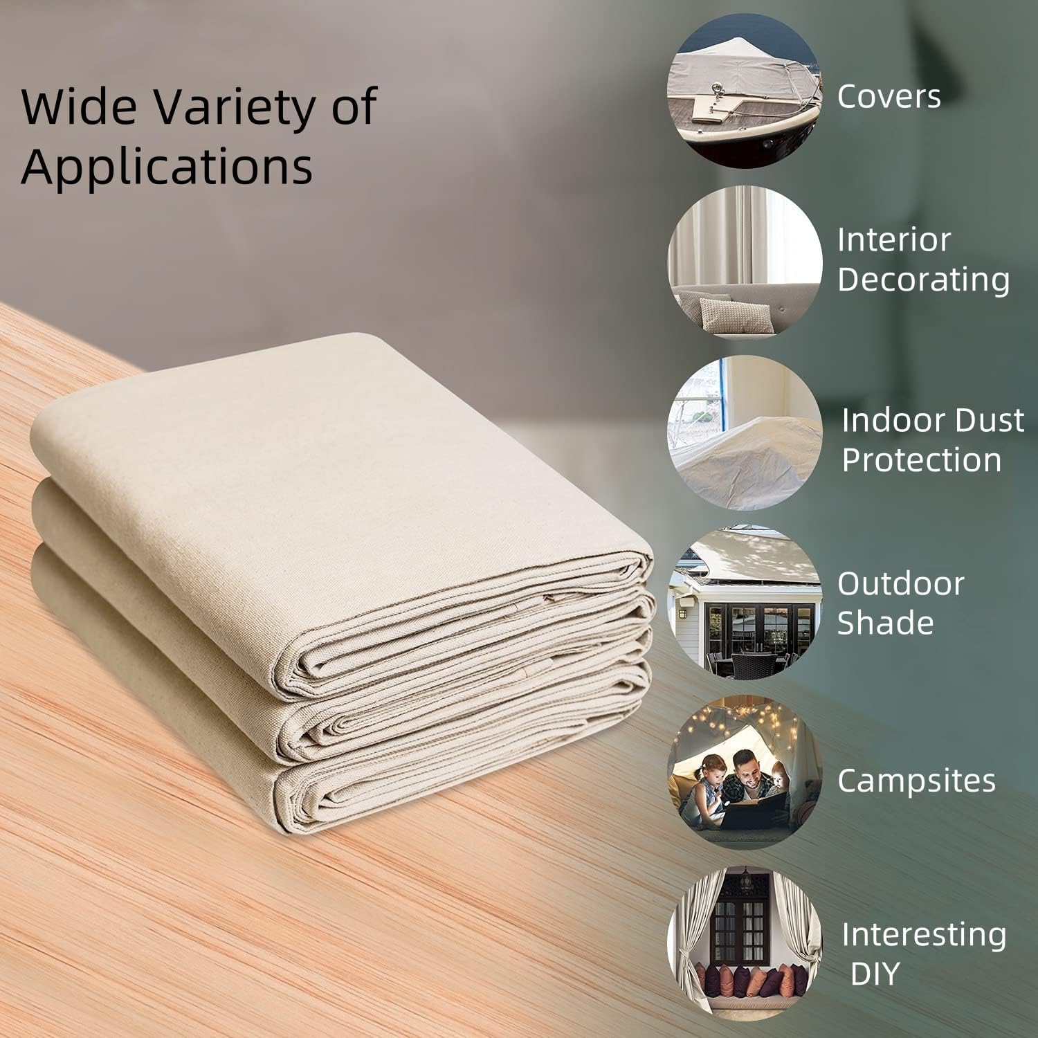 Alternative view of SOTISI Canvas Fabric, Premium 10oz Natural Cotton Duck Canvas Fabric 62'' Wide for Arts & Crafts, Backings, Covers,1Yd (60 x 36 inchs)