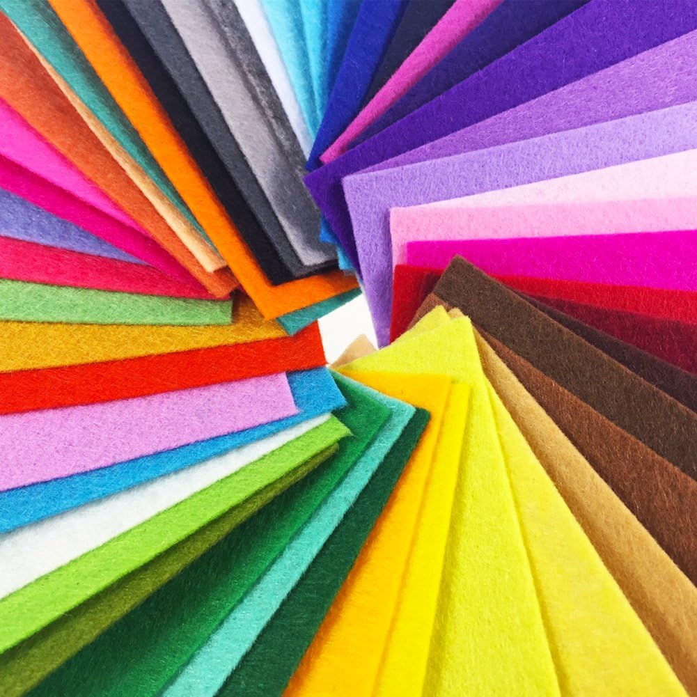flic-flac 48PCS 8 x 12 inches (20 x 30cm) Assorted Color Felt Fabric Sheets Patchwork Sewing DIY Craft 1mm Thick u2026 (20cm * 30cm, 48pcs) - Image 3