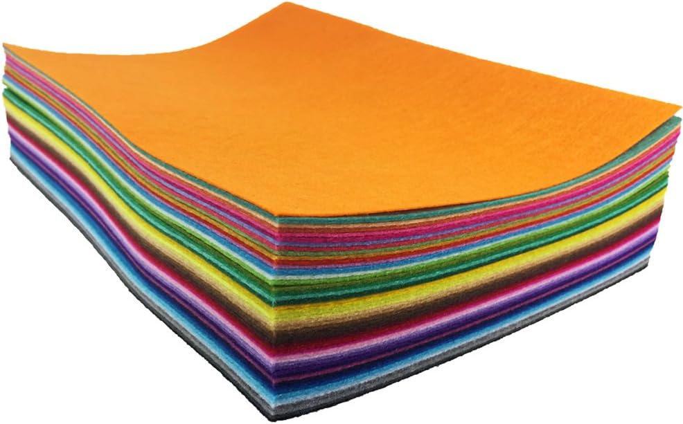 flic-flac 48PCS 8 x 12 inches (20 x 30cm) Assorted Color Felt Fabric Sheets Patchwork Sewing DIY Craft 1mm Thick u2026 (20cm * 30cm, 48pcs) - Image 4