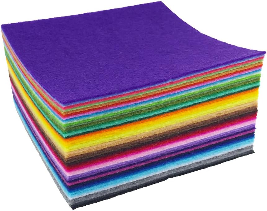 flic-flac 48PCS 8 x 12 inches (20 x 30cm) Assorted Color Felt Fabric Sheets Patchwork Sewing DIY Craft 1mm Thick u2026 (20cm * 30cm, 48pcs) - Image 5