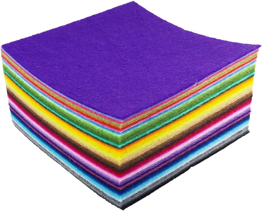 flic-flac 48PCS 8 x 12 inches (20 x 30cm) Assorted Color Felt Fabric Sheets Patchwork Sewing DIY Craft 1mm Thick u2026 (20cm * 30cm, 48pcs) - Image 8
