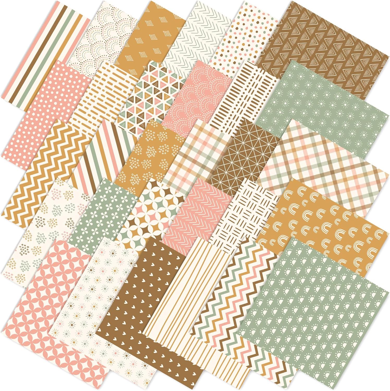 JarThenaAMCS 60Pcs Floral Cotton Fabric Bundles Pink Retro Floral Fabric Squares Spring Quilting Patchwork for DIY Handmade Sewing Crafting, 10 x 10 Inch - Image 7