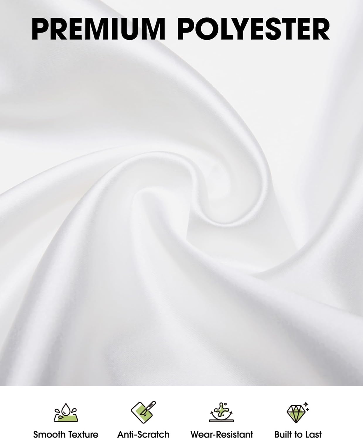 Alternative view of Pureegg Rectangle Table Cloth 60" x 102" u2013 Durable Polyester Tablecloth Offers Reusable & Washable Protection, Ideal for Outdoor Party, Picnic, Wedding, Banquet and Birthday, 2 Pack, White