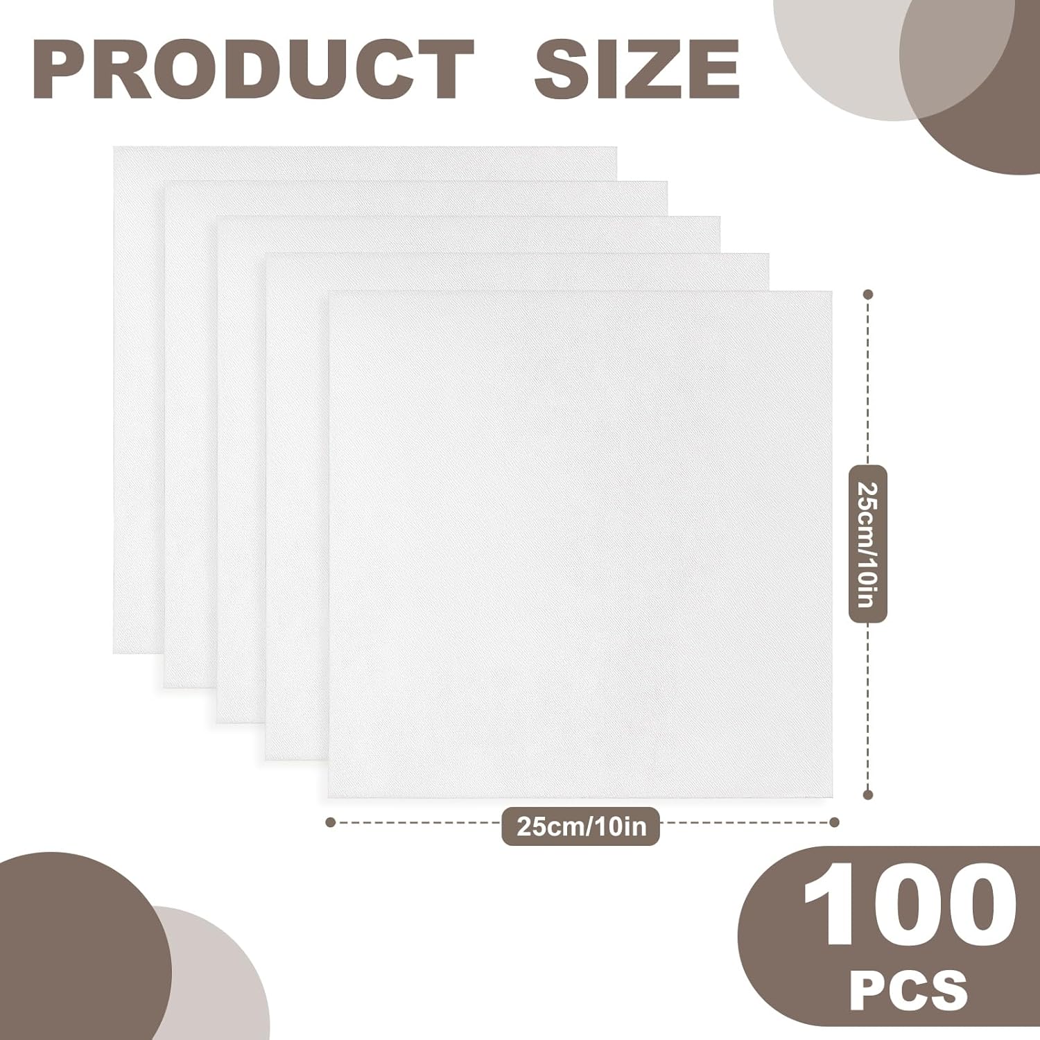 100 Pcs10x10 Inches Cotton Fabric Squares Precut Quilting Fabric Bundles Natural Cotton Fabrics Squares for DIY Beginners Sewing Craft(Natural)