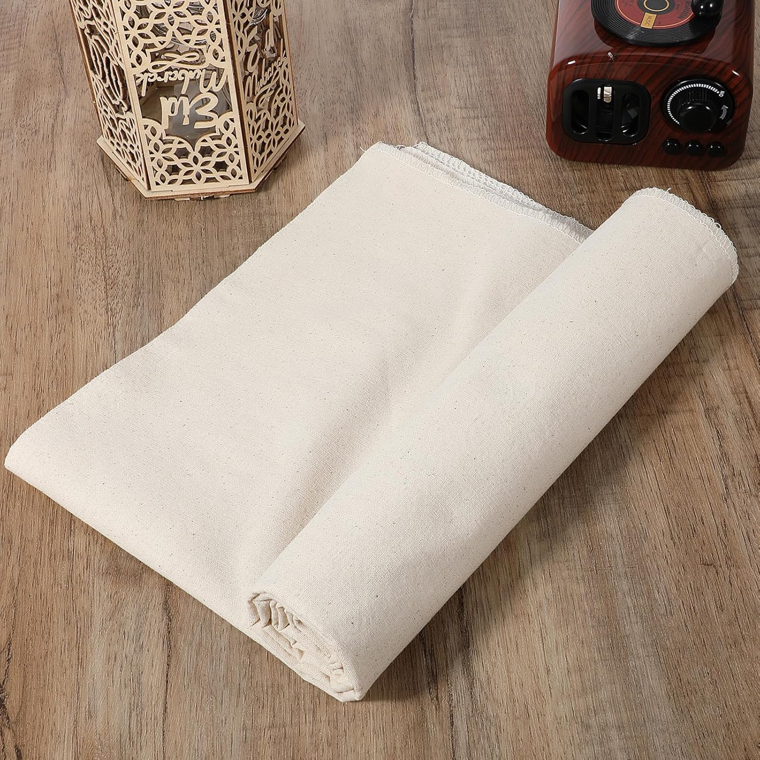 Alternative view of 63 x 40inch Cotton Muslin Fabric, Unbleached Muslin Linen Fabric, Beige Natural Cotton Muslins Fabrics for Sewing Clothing, Making Garments Crafts