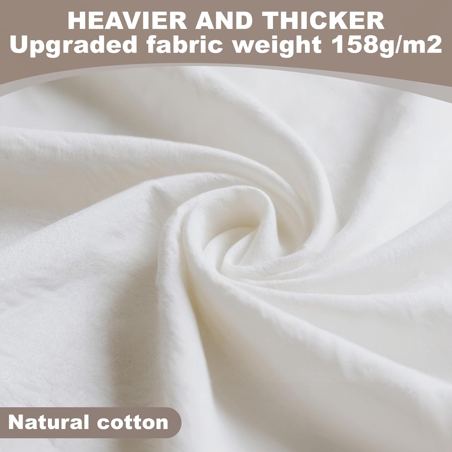 Alternative view of 100 Pcs10x10 Inches Cotton Fabric Squares Precut Quilting Fabric Bundles Natural Cotton Fabrics Squares for DIY Beginners Sewing Craft(Natural)