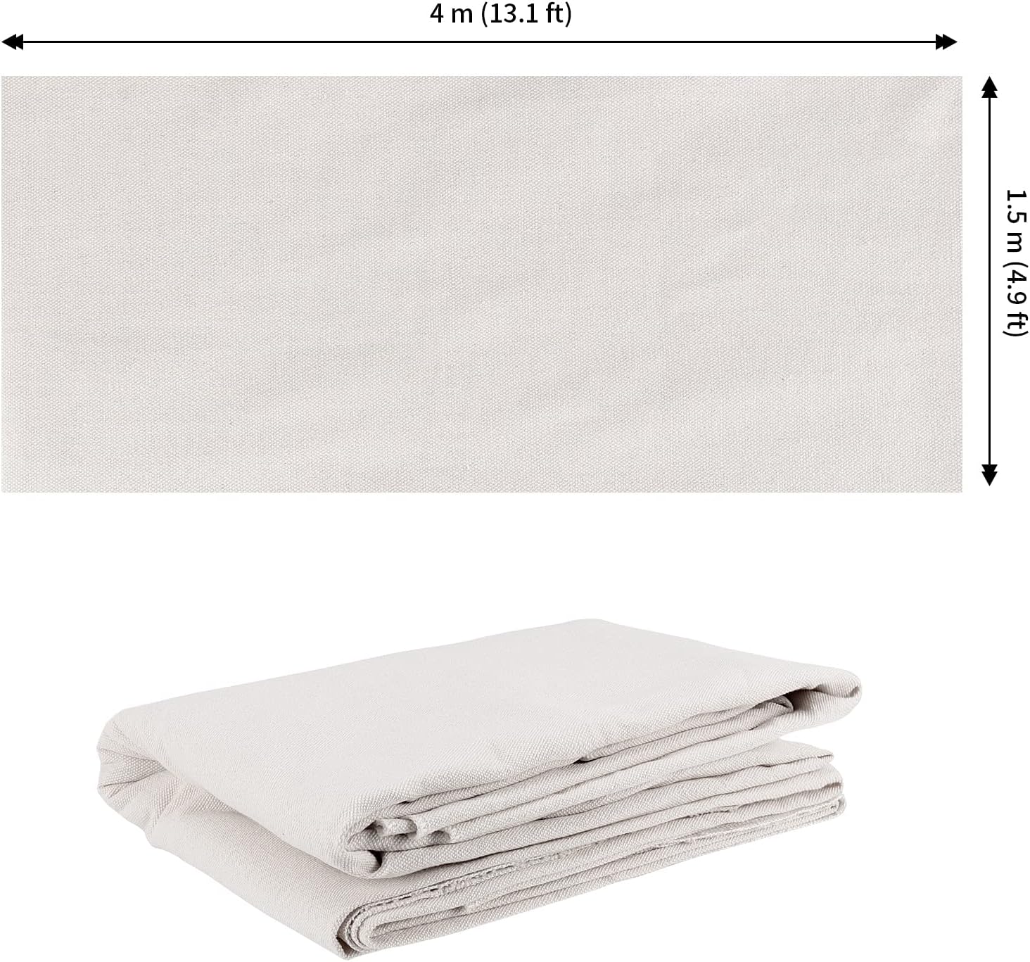 JAPCHET 59 x 157 Inches/ 4 Yards Linen Needlework Fabric, Linen Embroidery Fabric Cloth by The Yard for Needlework, Crafts, Bags, Garments, Tablecloths