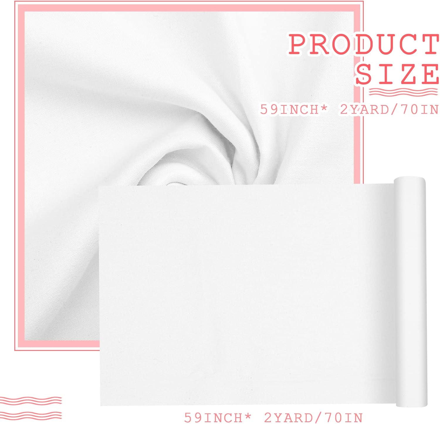 Tudomro 2 Yard White Cotton Fabric, 59 Inches Wide 100% Natural Cotton Fabric Broadcloth 10.4 oz Poplin by The Yard Muslin Quilting Material for Embroidery DIY Sewing Apparel Cloth