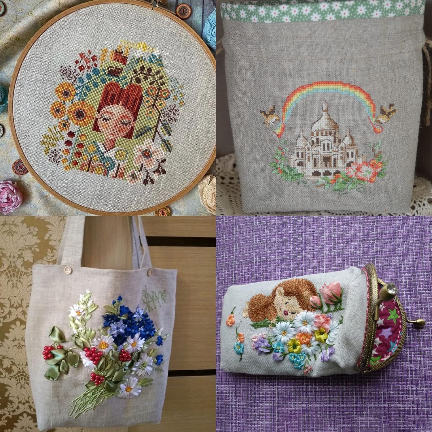 PINGEUI 59x157 Inch/4 Yards Nature Linen Needlework Fabric, Plain Fabric Cloth, Large Size Linen Cloth for Embroidery, Tablecloth, Home Decorations, Crafts - Image 5