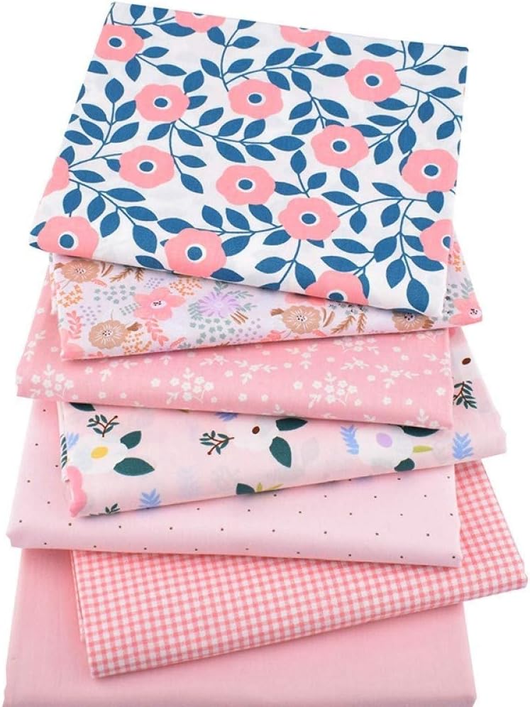 Aubliss 50pcs 100% Cotton Fabric Bundle 10" x 10" PreCut Fat Squares Sheets Printed Floral Sewing Supplies for Patchwork Sewing DIY Crafting Quilting Fabric(50PCS 10"x10", Floral)
