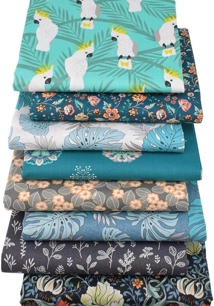Alternative view of Aubliss 50pcs 100% Cotton Fabric Bundle 10" x 10" PreCut Fat Squares Sheets Printed Floral Sewing Supplies for Patchwork Sewing DIY Crafting Quilting Fabric(50PCS 10"x10", Floral)