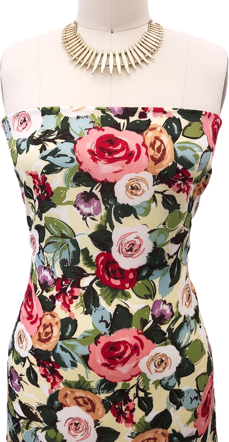 58" Wide Printed 100% Polyester Wool Dobby Hi Multi Chiffon Fabric by The Yard - No Stretch, 120 GSM, Lightweight, Soft & Breezy for Apparel, Accessories & DIY